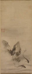 Poisson et rocher, poisson et algue, 16ème siècle