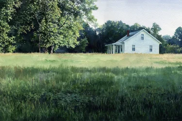 Ferme en août, 2001 (aquarelle sur papier)