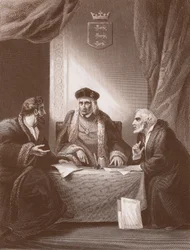 Henri VII avec Empson et Dudley, gravé par A.H. Payne