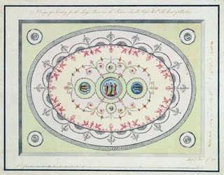 Conception pour le plafond de la salle des dames, Headfort House, 1772