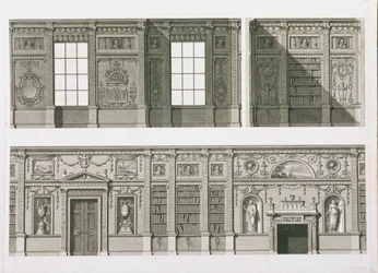 Élévation de la bibliothèque à Syon House, vers 1760-69