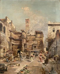 Une scène de rue romaine