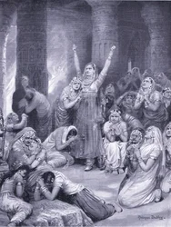 La cérémonie Rajput de Jakhur (holocauste) 1567 AD ( litho)