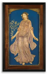 Flora (relief en plâtre, coloré et doré)