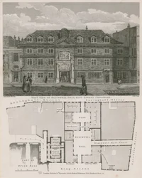 Vue ouest de Blackwell Hall, King Street, Cheapside