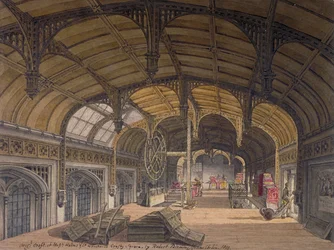 Vue intérieure de Crosby Hall au n° 36 Bishopsgate, Londres, 1819