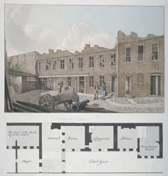 Prison de Ludgate avec un plan de l