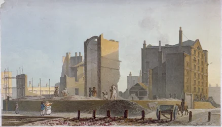 Bâtiment en ruine, Commercial Road, Stepney, Londres