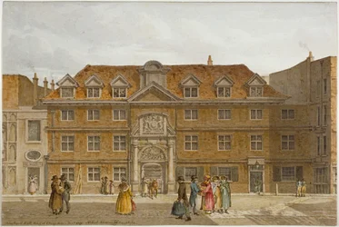 Vue de Blackwell Hall sur King Street, City de Londres, 1819