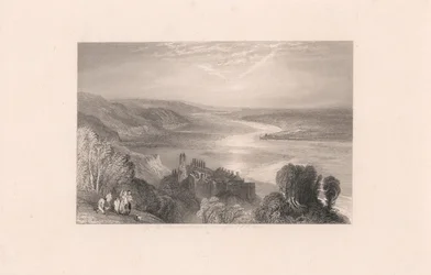 Château de Tancarville avec la ville de Quilleboeuf