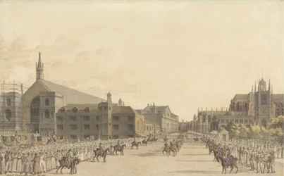 Westminster, pendant le Procès de la Reine Caroline