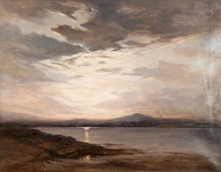 Vue vers Dundee, coucher de soleil