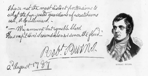 Écriture et signature de Robert Burns, 1787