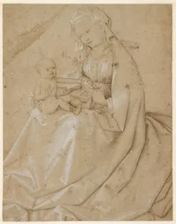 Madone avec le Christ enfant tenant une poire