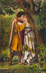 Posthumus. Ma reine ! Ma maîtresse ! Ô dame, ne pleurez plus. Cymbeline : Acte I, Scène I, c1875