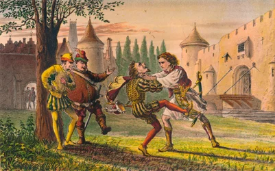 Sebastian : Pourquoi ! Voilà pour toi ! Et là ! Et là !, c1875