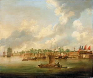 Navigation à Deptford, sur la Tamise (Angleterre), en face du quai royal, avec une grande concentration de chantiers navals privés