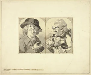 Deux caricatures en buste