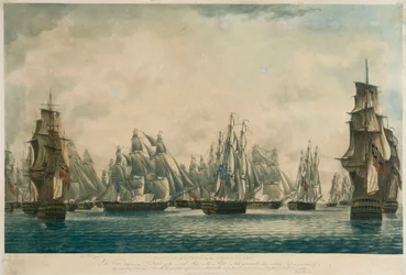 Repousse de Linois par la flotte de Chine... Navires de la flotte poursuivant l