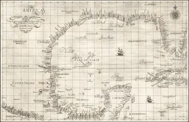 Carte du golfe du Mexique de 1646 par Robert Dudley