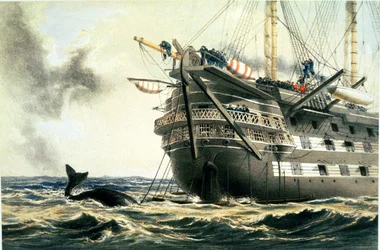 HMS Agamemnon posant le câble original de l