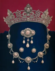 Parure de diamants et de perles - Le cadeau de SAR le Prince de Galles