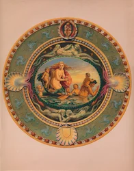 Plateau en faïence de Majolique, 1863