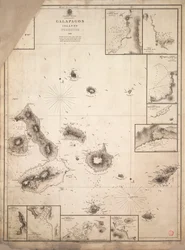 Carte des îles Galápagos relevée lors du voyage du HMS 