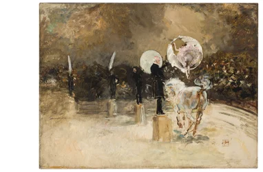 Anneau de cirque la nuit (huile sur toile)