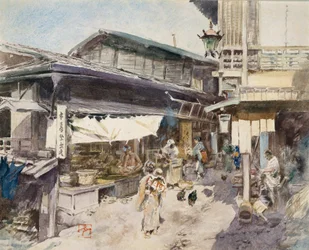 Scène de rue à Ikao, Japon