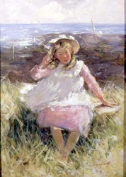 Fille avec un Bonnet Blanc