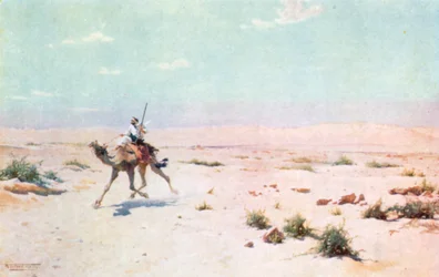 Un coursier du désert (lithographie couleur)