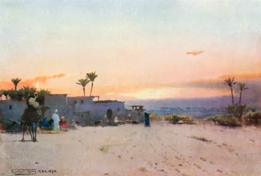 Un village de fellahs (lithographie couleur)