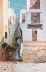 Une rue à Bulak (lithographie couleur)