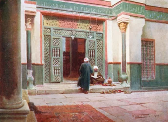 Grille dans la mosquée du sultan Kelaun (lithographie couleur)