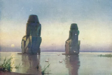 Les colosses de Thèbes - Lever de lune, vers 1880, 1904