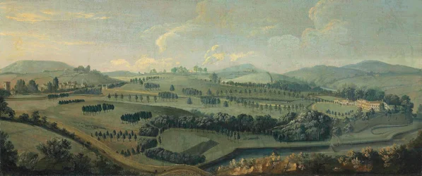Vue du parc de Gisburne, Yorkshire, et du parc