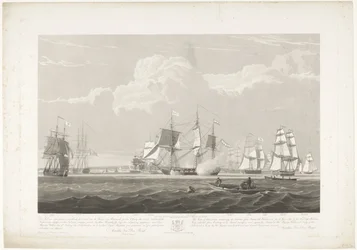 Départ de douze navires marchands néerlandais du port de Portsmouth, 1833