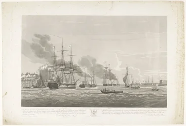 Départ de douze navires marchands néerlandais du port de Portsmouth, 1833 (plaque 2)