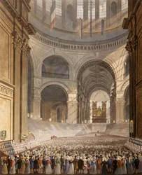 aquarelle - La réunion anniversaire des enfants de la Charité dans la cathédrale de St. Paul