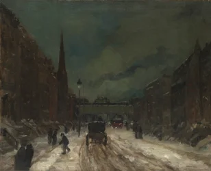 Scène de rue avec neige (57e rue, NYC)