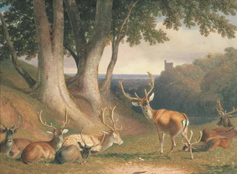 Paysage avec des cerfs, c.1800