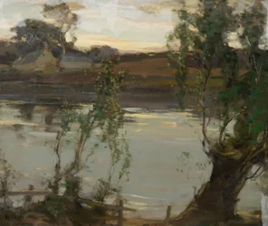Un étang tranquille, soir