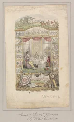 Conception pour la page de titre des Annales du sport et de la gazette de fantaisie, Volume 1