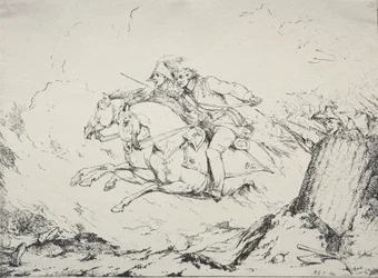 Spécimens de Polyautographie : Charge de cavalerie, 1803