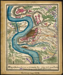 Carte de la position des rebelles à Vicksburg, Missouri, mai 1863. LOC gvhs01.vhs00140