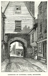 Portail de Cathedral Close, Rochester (gravure)