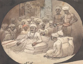 Esquisse de Mahaji Sindia dans sa tente