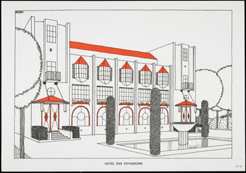 Hôtel des voyageurs, de Une Cité Moderne, Dessins de Rob Mallet-Stevens Architecte, 1987