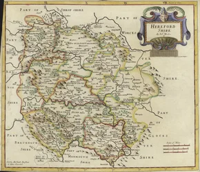 Carte du Hertfordshire (gravure en couleur)